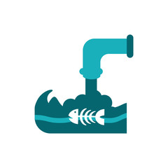 Isolated sea and dead fish vector design