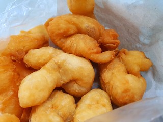 Close up pieces of pa tong ko - thai - chainese morning food