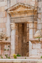 Fototapeta na wymiar Ruins of the Southern Theatre in Jerash, Jordan