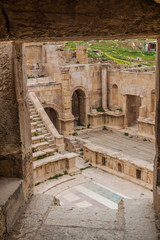 Ruins of the Northern Theatre in Jerash, Jordan