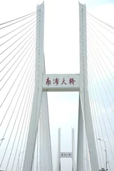 Light filtering roller blinds  Nanpu Bridge Shanghai,China-September 12, 2019: Nanpu Bridge in Shanghai, China