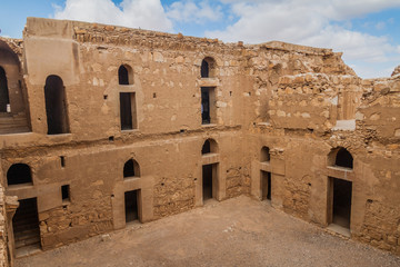 Courtyard of Qasr Kharana (sometimes Harrana, al-Kharanah, Kharaneh, Kharana or Hraneh), desert castle in eastern Jordan