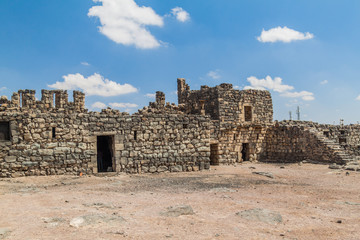 Ruins of Qasr al-Azraq (Blue Fortress), fort located in the desert of eastern Jordan.