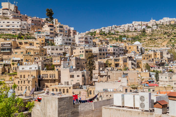 Obraz premium Houses on a slope in Salt town, Jordan