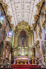 Fototapeta na wymiar BRAGA, PORTUGAL - OCTOBER 15, 2017: Interior of the Holy Cross (Santa Cruz) Church in Braga, Portugal