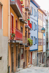 Fototapeta na wymiar Colorful houses in the center of Porto, Portugal.
