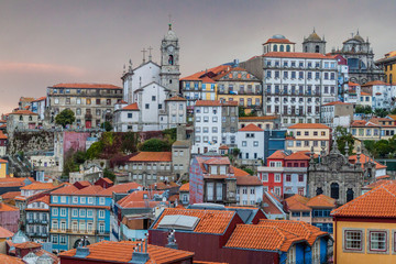 Skyline of the old town in Porto, Portugal