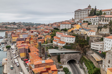 Fototapeta na wymiar View of Douro river in Porto, Portugal.