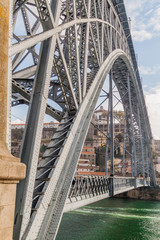 Dom Luis bridge over Douro river in Porto, Portugal