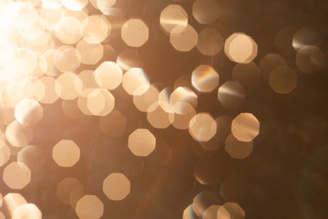beautiful golden bokeh background in sunset