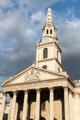 Fototapeta na wymiar Tower of St Martin-in-the-Fields church in London, United Kingdom