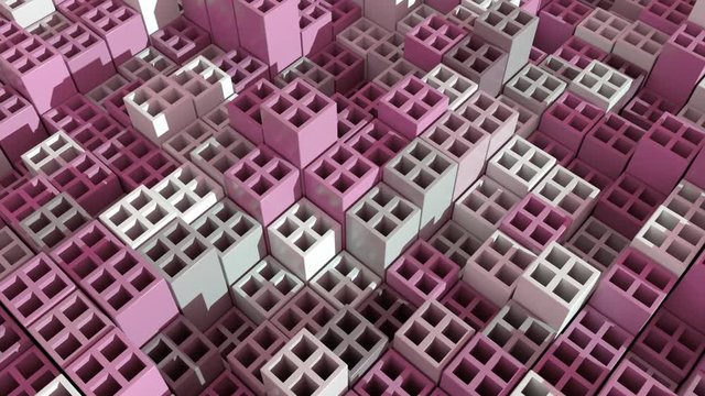 Abstract 3d Cubes. Geometric Background. Seamless Looping