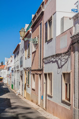 View of a street in the old town of Lagos, Portugal.