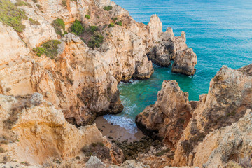Fototapeta na wymiar Rocky cliffs at Ponta da Piedade near Lagos, Portugal