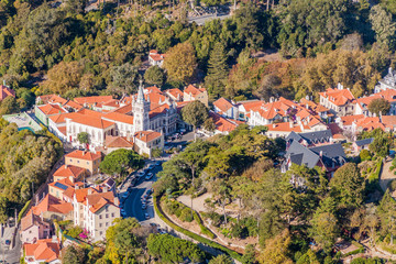 Fototapeta na wymiar Aerial view of Sintra town in Portugal