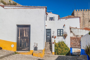 Old houses in Obidos village, Portugal