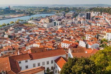 Naklejka na ściany i meble Aerial view of Coimbra, Portugal.