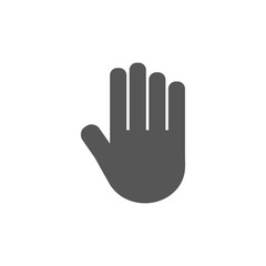 Stop Hand. Flat Vector Icon illustration. Simple black symbol on white background. Stop Hand sign design template for web and mobile UI element