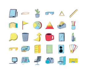 Isolated business office icon set vector design