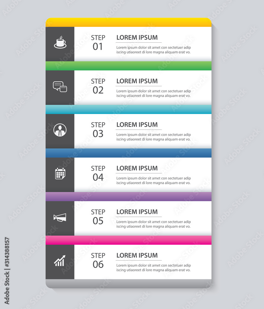 Canvas Prints 6 data infographics tab paper index template. vector illustration abstract background. can be used f