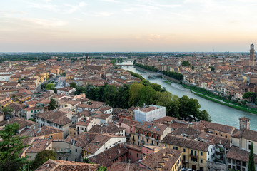 Beautiful aerial view of Verona, Italy