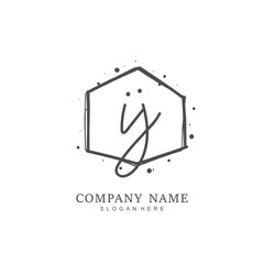 Handwritten initial letter I J IJ for identity and logo. Vector logo template with handwriting and signature style.