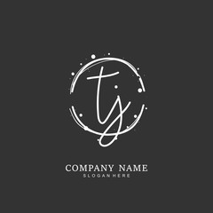 Handwritten initial letter T J TJ for identity and logo. Vector logo template with handwriting and signature style.
