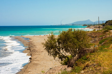 Fototapeta na wymiar sandy - rocky beaches of Rhodes