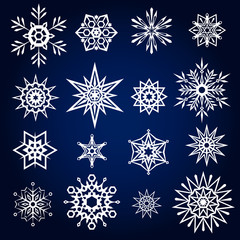 snowflakes on a dark blue background