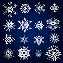 Fototapeta premium snowflakes on a dark blue background