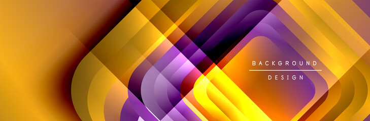 Round squares shapes composition geometric abstract background. Vector Illustration