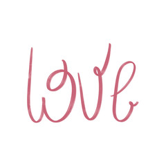 Valentine's Day lettering illustration. The word Love.