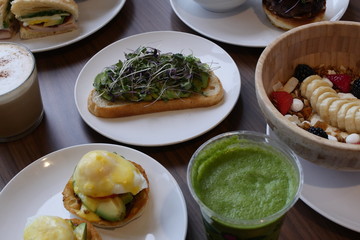 Array of healthy food options 