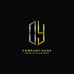letter DY Minimalist style of gold and silver. luxury minimalist logo for business