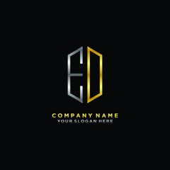 letter EO Minimalist style of gold and silver. luxury minimalist logo for business