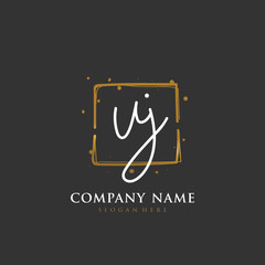 Handwritten initial letter U J UJ for identity and logo. Vector logo template with handwriting and signature style.