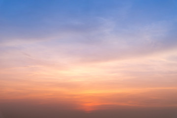 Fototapeta na wymiar Sunset sky with clouds background,Sunrise light background.