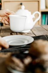 teapot and cup of tea