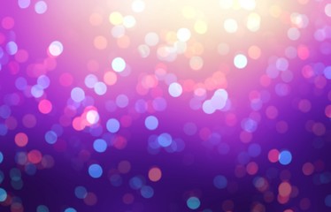 Bokeh shiny empty purple background. Wonderful glitter confetti abstract illustration. Holiday party style.