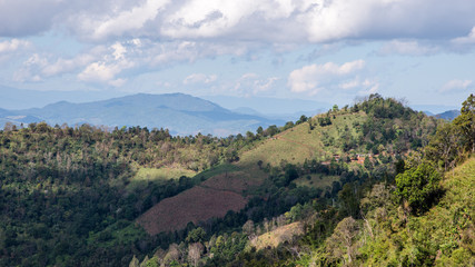 Fototapeta na wymiar Landscape of the mountains background.
