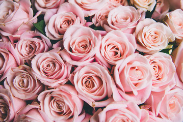 Fototapeta na wymiar bouquet of pink roses for background