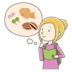 外国人観光客　和菓子