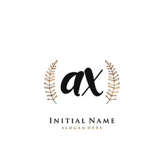 AX Initial handwriting logo vector	
