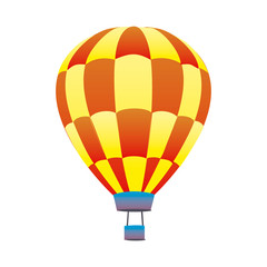 Colorful hot air balloon isolated on white background