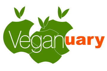Veganuary Vector Text on a white background