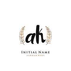 AK Initial handwriting logo vector	