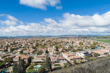 Fototapeta na wymiar Aerial View of Populated Neigborhood Of Houses