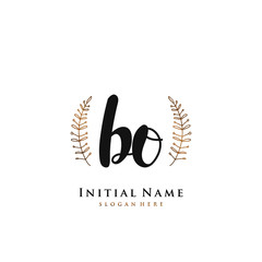 BO Initial handwriting logo vector	