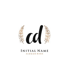 CD Initial handwriting logo vector	