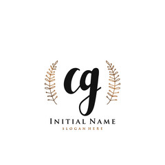 CG Initial handwriting logo vector	